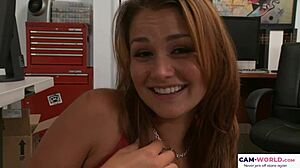 Babe explores new toy and enjoys the experience.