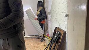 Step mom sucks step son construction worker cum in mouth