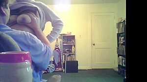 I admire Lori's big tits in the living room