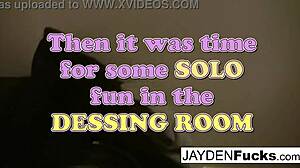 Jayden jaymes masturbates nude in changing room solo