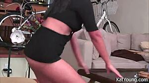 Wow, Kat Young Sexy Asian Dances Teasing in Black Dress and Thong!