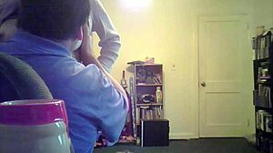 I admire Lori's big tits in the living room