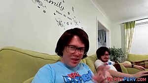 british newbie tricked into blowjob and facial.