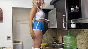 i found my stepmom cleaning in tight shorts, can't stop staring at her big sexy ass