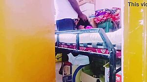 Desi housewife fucks store keeper with dirty talk in Telugu, so intense and unfortunate!