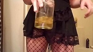 This goth girl is drinking pee
