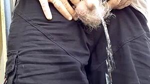 Rustyas1 takes another casual piss in his homemade mature routine