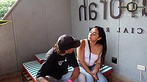 Fucking hot receptionist bareback to orgasm!