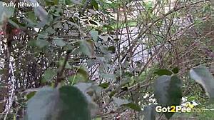 damn, i caught this pretty girl peeing outdoors