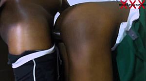 Horny students threesome with monster cock