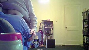 I admire Lori's big tits in the living room