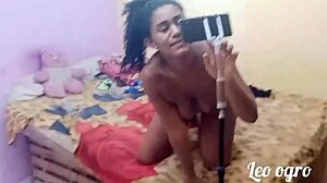 Video call with stunning black teen Myllena Rios, what a surprise.