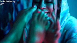 Tickle my feet and pussy with your friend