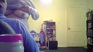 I admire Lori's big tits in the living room