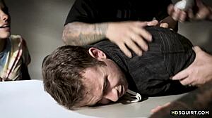 Adriana Chechik squirting during threesome with boyfriend and border patrol