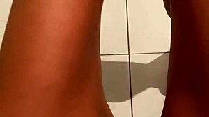i'm sneakin in some quick masturbation on the bed in lingerie while my parents are downstairs...