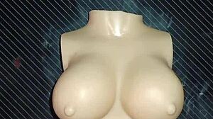 dolly begs for double penetration on the desk, and i creampie her tits