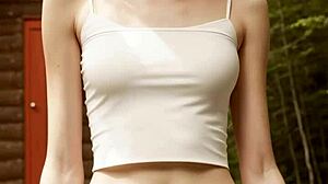 Girls In Underwear Hanging Out At Cabin In Woods