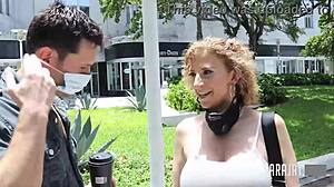 hey, after our date, wanna pound my wet pussy hard? asks busty blonde cougar sara jay in lingerie while riding cowgirl