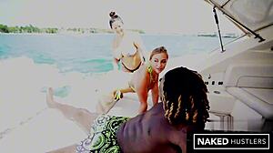 Wild Threesome on a Mega Yacht in Miami with 2 Baddies