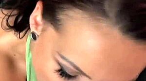 Big tits babe performs deepthroat blowjob, rimjob, and ball sucking ending in cum in mouth