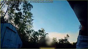 Amazing Milf Flashing Big Tits on Public Bike Ride