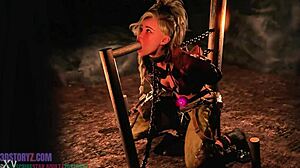 Bound Gemma Smithy Trains Blowjob Skills