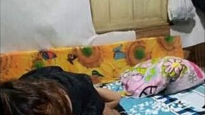 Mi hermanastra climbs on my chest, pulls off her panties, sucks my penis while I lick her vagina until she reaches intense orgasms.