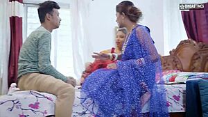 desi husband shows how to please two wives in threesome
