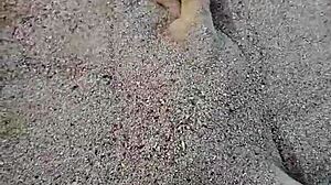 Barefoot model poses feet in the sand for nature photography