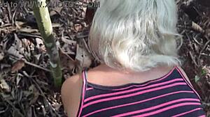 hot girl fucks in park and cums