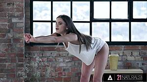 Horny Evelina Darling Receives Hot Facial After Hard Anal Sex with Natural Tits