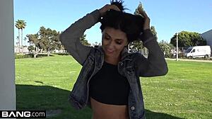 Amateur teen 18+ kara faux gets oiled up and cream filled in pov outdoor scene with brunette small tits