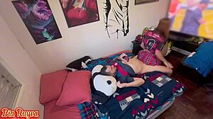 Brazilian teen takes big cock from behind live