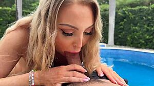My STEP SISTER Harper Hill SWALLOWS Stepbro Teddy Tarantinos LOAD by the POOL with Perfect Tits.