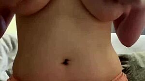 Amateur With Great Natural Pierced Tits Stuffs Her Panties In Her Wet Puffy Pussy To Masturbate The Panty Bank - Used Panties