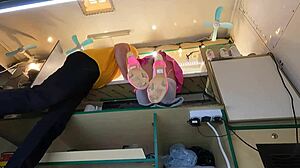 hot 18 yo brunette teen upskirt on hidden cam at work