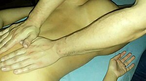 I watched my sexy housewife get naked at a paid massage session with Karina and Lucas.