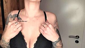 Hot European Babe Gives Footjob in Latex Fetish Scene