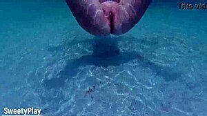 Mature pussy getting creampie underwater!