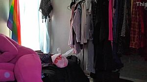 Trying On This Stretchy Pink Bodysuit!