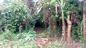 Two college students explore wild fucking in the bush during school.