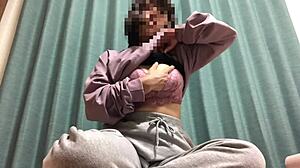 asian girl slurping and showing off her masturbation