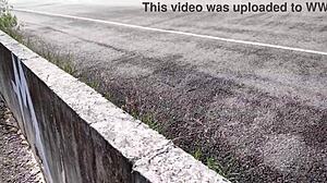 Hot chubby girl walks in the street