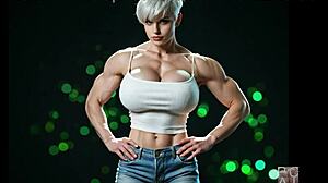 Abigail Arcane builds massive muscles in huge bodybuilder growth