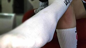 Stepmom and stepson engage in dirty fetish activities including squirting and feet