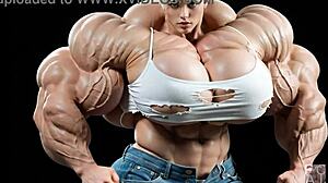 Abigail Arcane builds massive muscles in huge bodybuilder growth