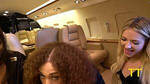 teddy tarantino gets triple bj by horny pj flight attendants kiki willow and emma, what a contrast