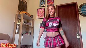 Brazilian teen takes big cock from behind live