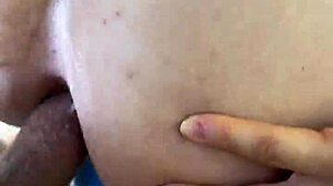 ella lowers her jeans for outdoor anal creampie on her latina ass